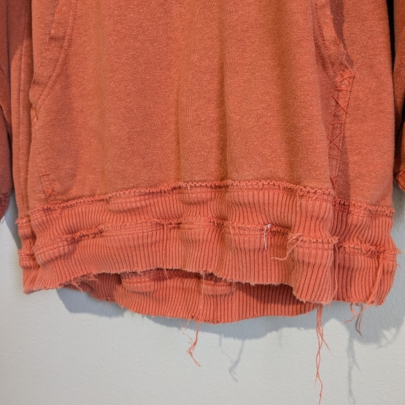 Free People Movement Deconstructed Orange Oversize Boyfriend Sweatshirt Hoodie S - Picture 5 of 12